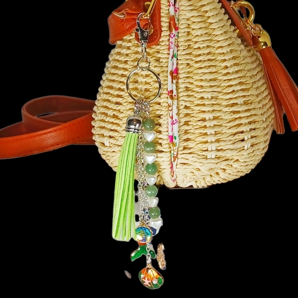 Silver Bag Charm Purse Accessory Oceancore Seaside Sardine Summer Mixed Metals - Picture 15 of 16